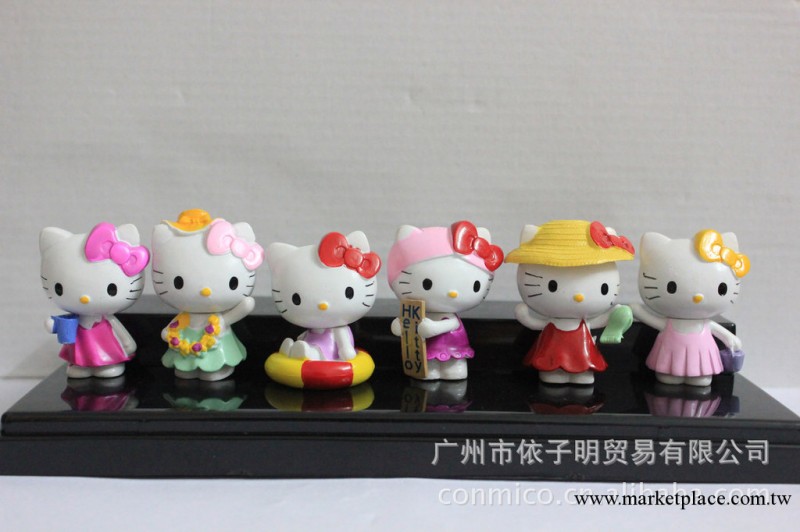 6款套裝KT貓Hello Kitty公仔模型凱蒂貓玩具 Kitty貓擺件生活場景工廠,批發,進口,代購