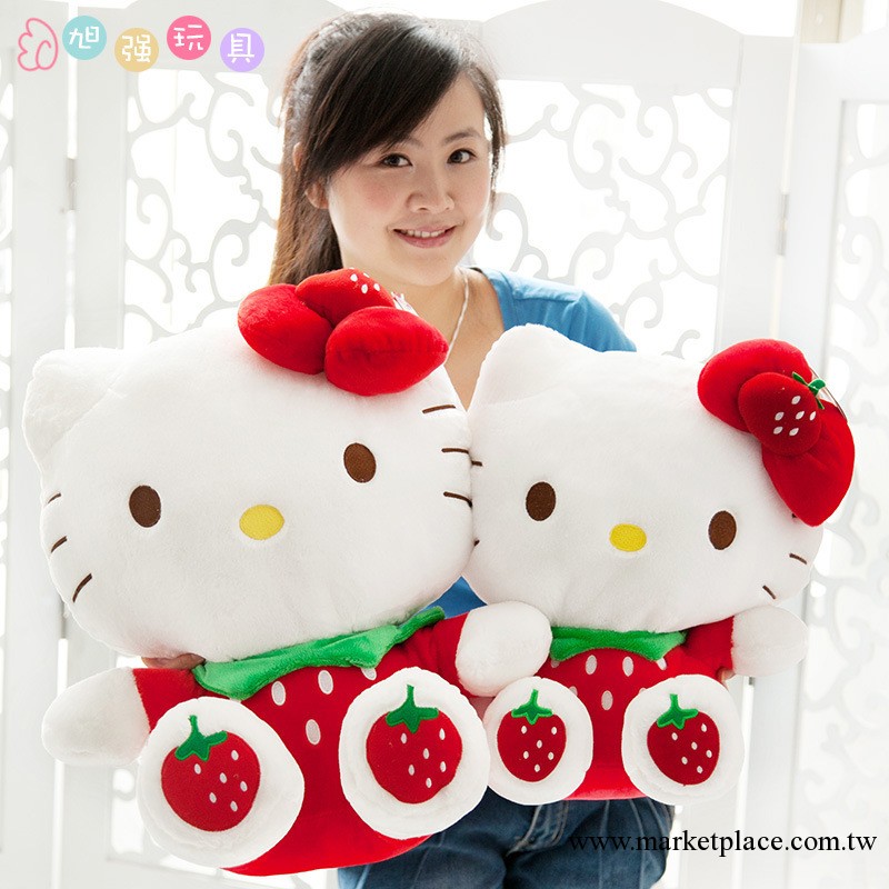 正版Hello kitty 凱蒂貓公仔 草莓KT抱枕工廠,批發,進口,代購