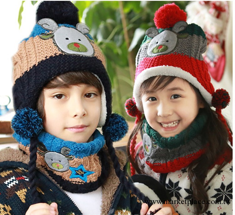 韓國kk樹 秋冬新款男女童寶寶圍脖 聖誕彩色拼接針織保暖兒童圍脖工廠,批發,進口,代購