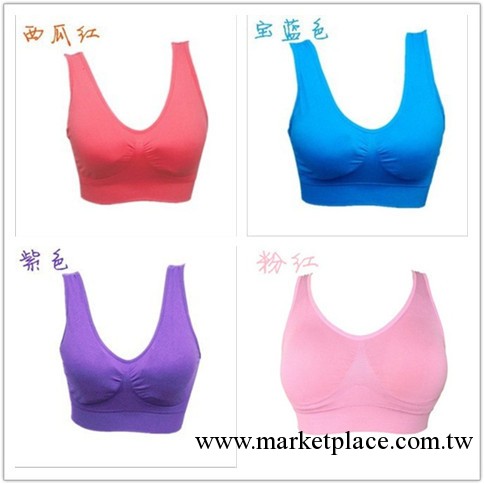 Genie bra 彩色雙層帶胸墊無縫胸罩 無鋼圈運動背心內衣 瑜伽背心工廠,批發,進口,代購