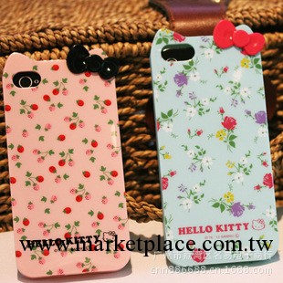 Hello Kitty 帶耳朵系列TPU  碎花iPhone5 手機保護殼工廠,批發,進口,代購
