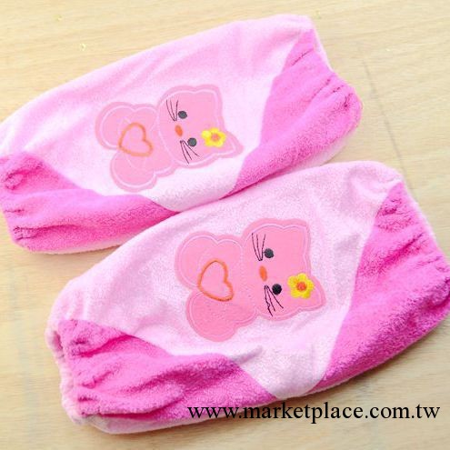 X302可愛卡通Hello kitty KT貓拼色長款毛絨袖套護袖套袖 成人50工廠,批發,進口,代購