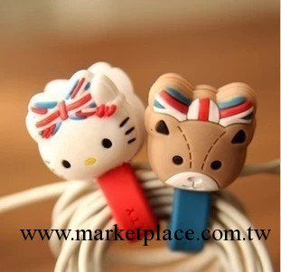 英倫風 HELLO KITTY和她的小熊 紐扣式繞線器 綁線器 集線器 9g工廠,批發,進口,代購