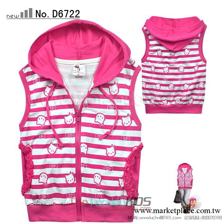 秋裝新款 卡通西松屋HELLO KITTY女童裝馬甲外套 女童馬甲外套工廠,批發,進口,代購