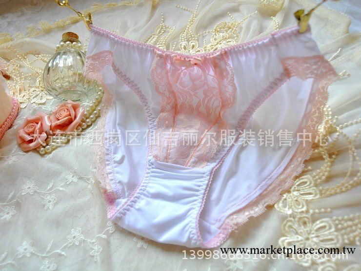 出口日本外貿日單外單牛奶絲蕾絲三角女式低腰內褲 可愛少女款工廠,批發,進口,代購