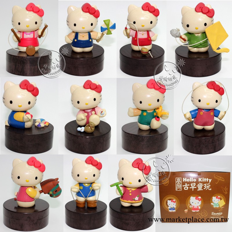 批發供應Hello Kitty凱特貓公仔玩偶 復古版11款Kitty古玩飾品盒工廠,批發,進口,代購