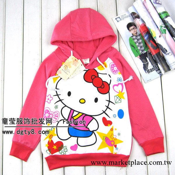 hello kitty童裝批發 卡通連帽童裝長袖衛衣批發 外貿童裝廠傢工廠,批發,進口,代購