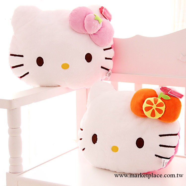 正版hello kitty抱枕 水果kt貓凱蒂貓靠墊 毛絨玩具生日禮物工廠,批發,進口,代購