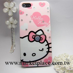 蘋果保護殼 iphone5保護套 hello kitty手機殼 DIY鉆殼 手工外殼工廠,批發,進口,代購