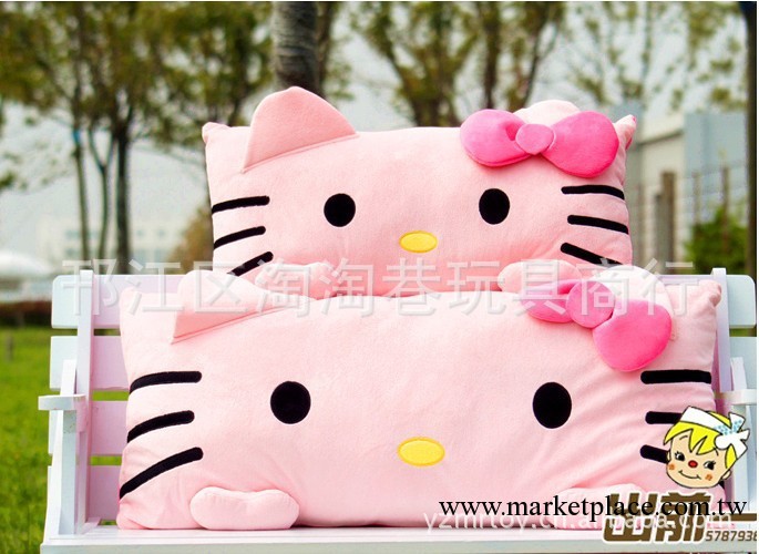 毛絨大枕頭抱枕靠墊凱蒂貓雙人枕可拆洗枕頭工廠,批發,進口,代購