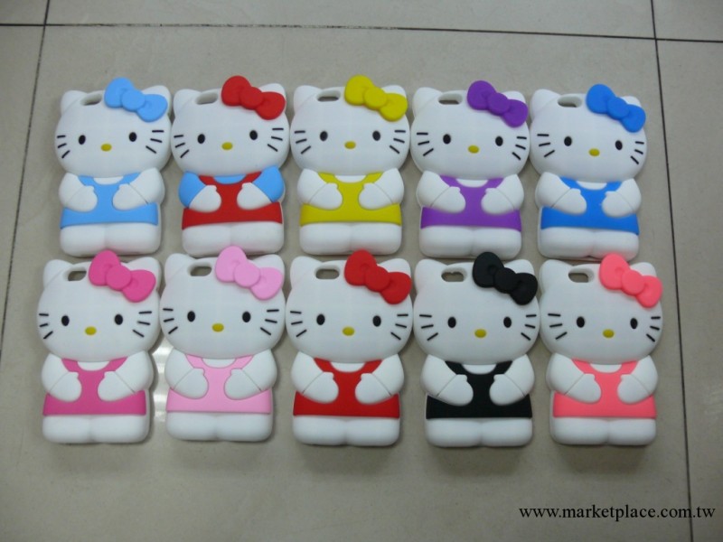 Hello iphone5手機殼 5g立體KT貓矽膠套 kitty蘋果外殼 手機套工廠,批發,進口,代購