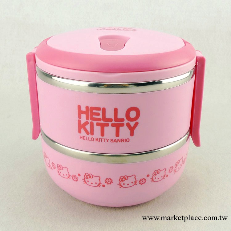 Hello Kitty不銹鋼卡通飯盒 保溫桶 雙層便當盒 不銹鋼飯盒工廠,批發,進口,代購
