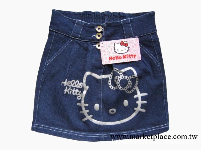 日本外貿原單 女童 hello kitty 牛仔裙 女童短裙 廠傢庫存清倉工廠,批發,進口,代購