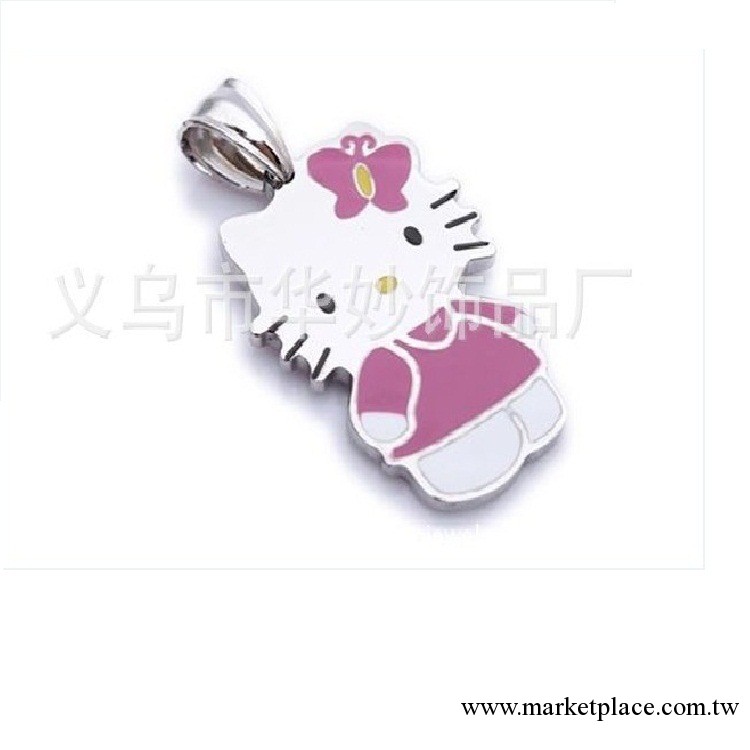 廠傢直銷  HELLO kitty項鏈 鈦鋼彩色滴膠飾品 可愛時尚工廠,批發,進口,代購