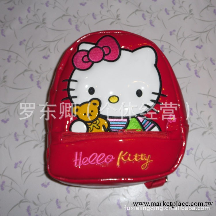 外貿韓版PU軟面皮卡通幼兒園男女兒童休閒包包雙肩包小背包凱蒂貓工廠,批發,進口,代購