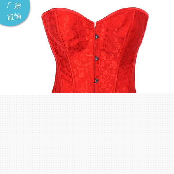 2765corset紅色提花佈塑形瘦身宮廷束身衣 情趣內衣廠傢批發直銷工廠,批發,進口,代購