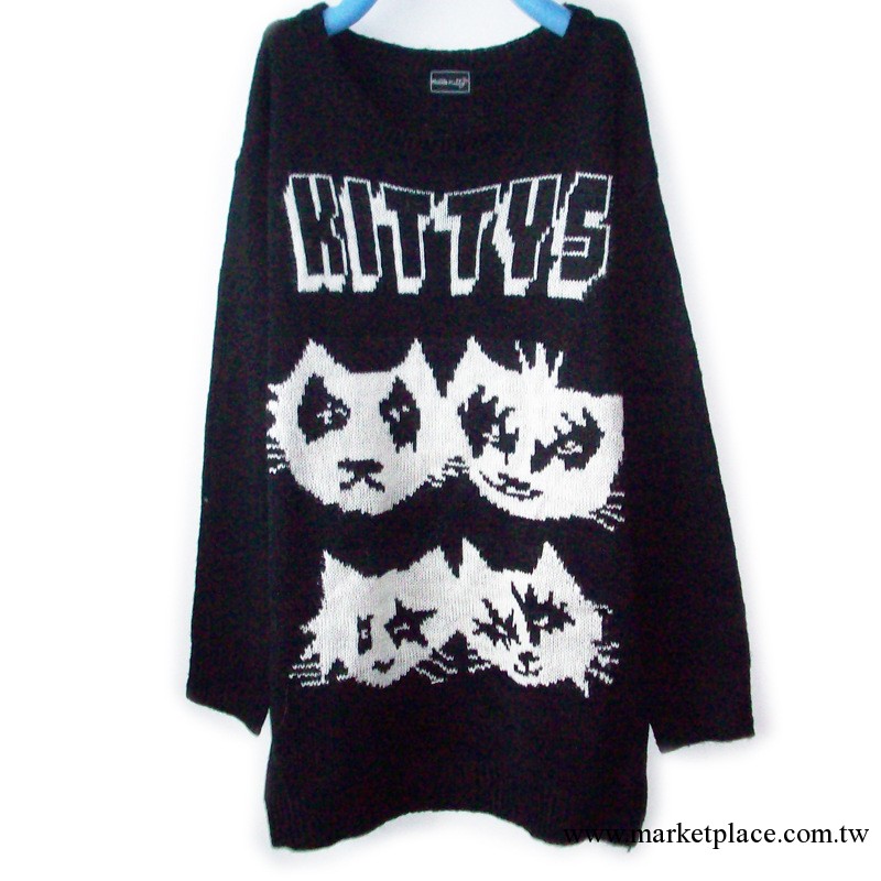 日單原單 hello kitty 卡通圖案長款毛衣 4色混批工廠,批發,進口,代購
