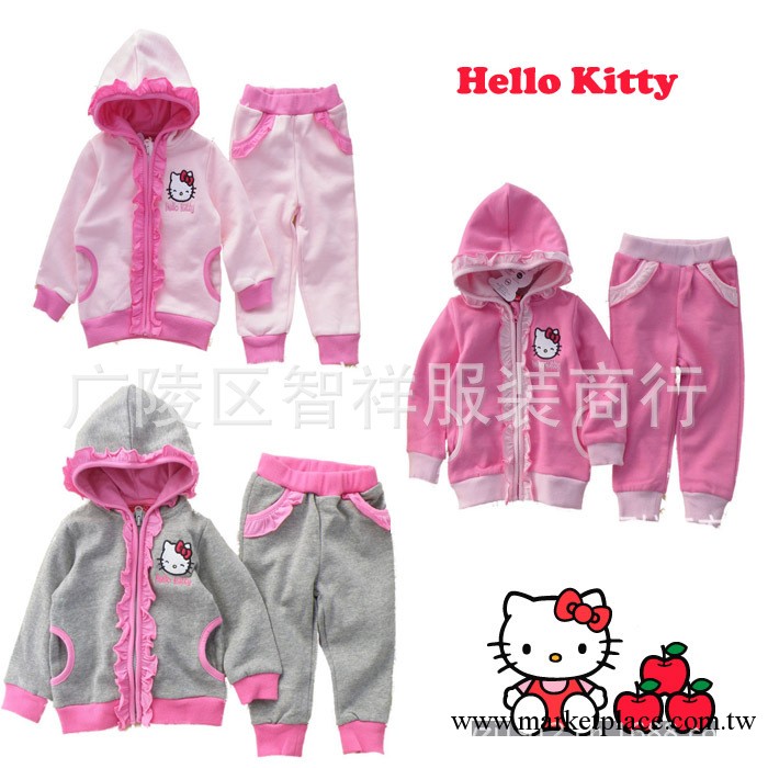 【智祥童裝批發】批發春秋款新款hello kitty套裝批發・進口・工廠・代買・代購