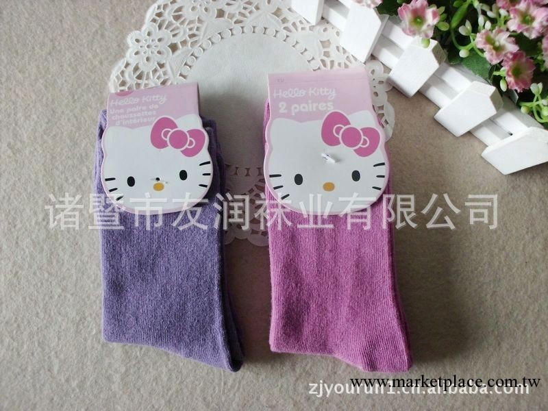 專業貼牌加工 HELLO KITTY全純棉兒童襪120針純色可愛大童女襪工廠,批發,進口,代購