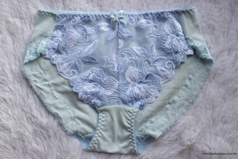 外貿出口原單氨綸棉刺繡蕾絲花邊女士內褲工廠,批發,進口,代購