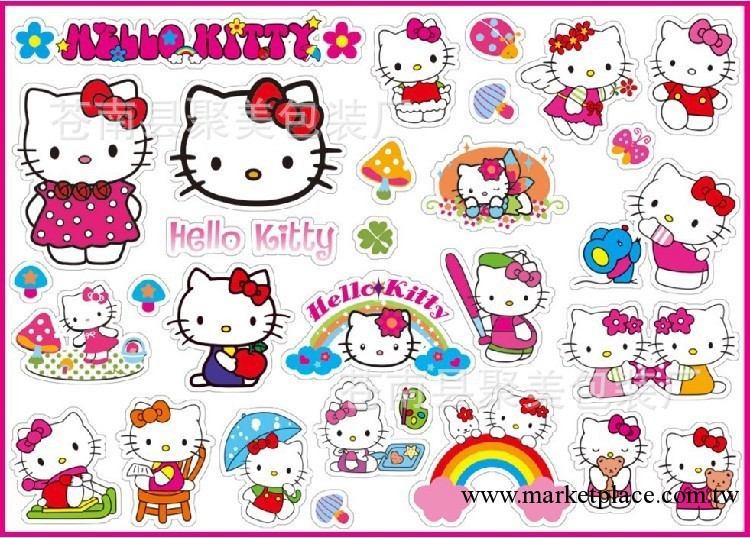 Hello kitty 不幹膠貼紙 旅行箱貼紙 拉桿箱貼紙 行李箱貼紙 批發工廠,批發,進口,代購