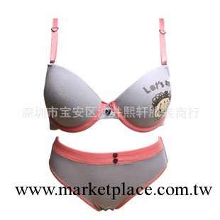 日韓系 少女 純棉 時尚印花 可愛內衣 胸罩套裝 1004 批發工廠,批發,進口,代購