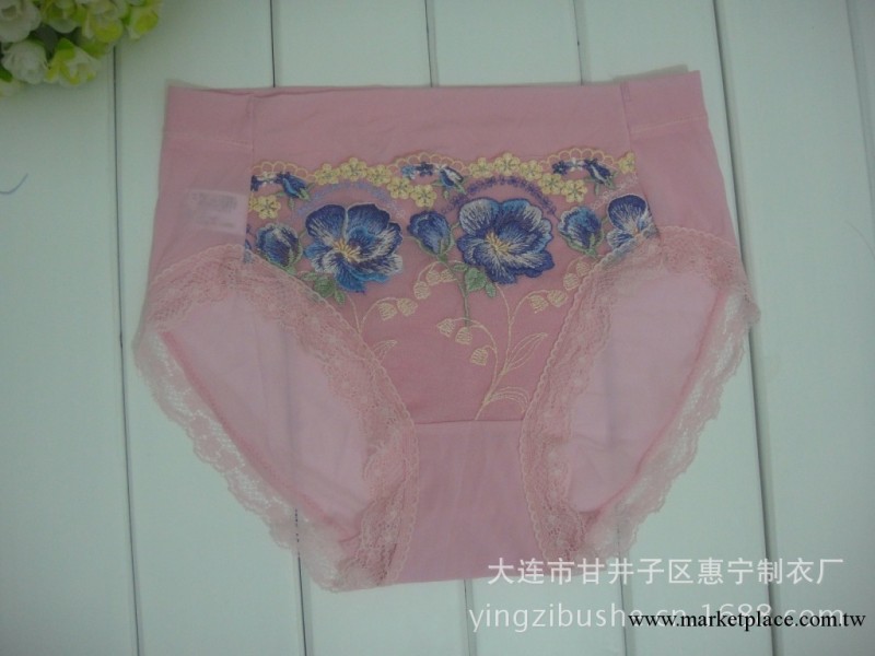 日單尾單 氣質刺繡花粉色彈力料中腰女士三角褲工廠,批發,進口,代購