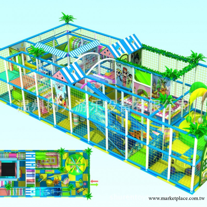 供應室內兒童樂園淘氣堡、娃娃城堡，翻鬥樂，玻璃鋼三段大滑梯工廠,批發,進口,代購