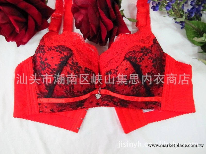集思供應 知音年華系列高貴性感黑色蕾絲聚攏厚杯三排扣胸罩8840#工廠,批發,進口,代購