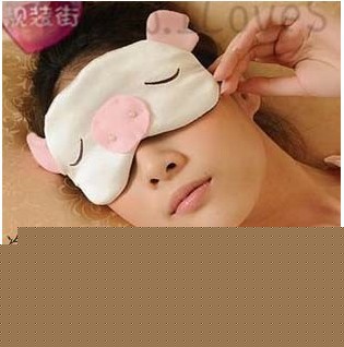 小夜曲原創李小璐雙層100%真絲傢居Q小豬眼罩 冰敷冰袋真絲眼罩工廠,批發,進口,代購