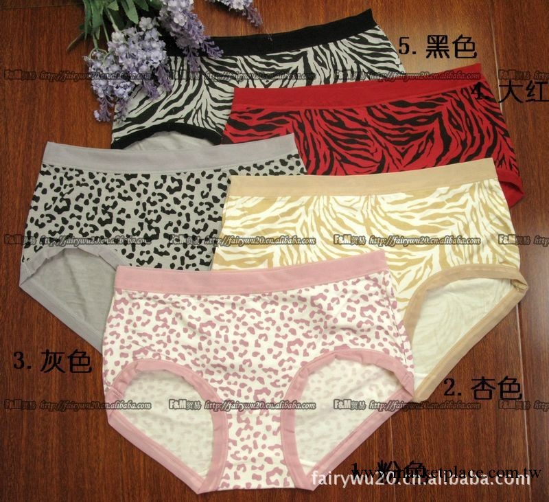 莫代爾中高腰可愛虎紋/豹紋 女式內褲/三角褲 盈康3810批發工廠,批發,進口,代購