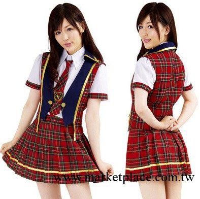 2059性感格子學生裝角色制服誘惑女式學生服外貿日本表演情趣內衣工廠,批發,進口,代購