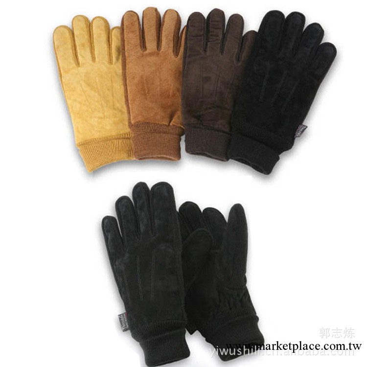 豬皮羅口手套冬季休閒保暖手套真皮手套針織手套男士冬季騎車時尚工廠,批發,進口,代購