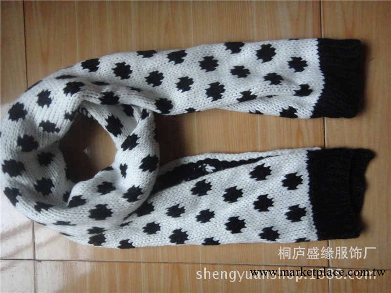 白色黑點點圍巾手套兩件套套件 超可愛保暖工廠,批發,進口,代購