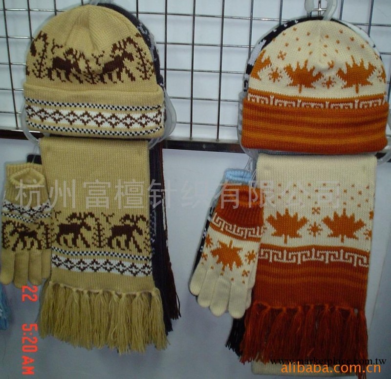 富檀針織 廠傢直銷 供應帽子圍巾手套三件套(圖)工廠,批發,進口,代購