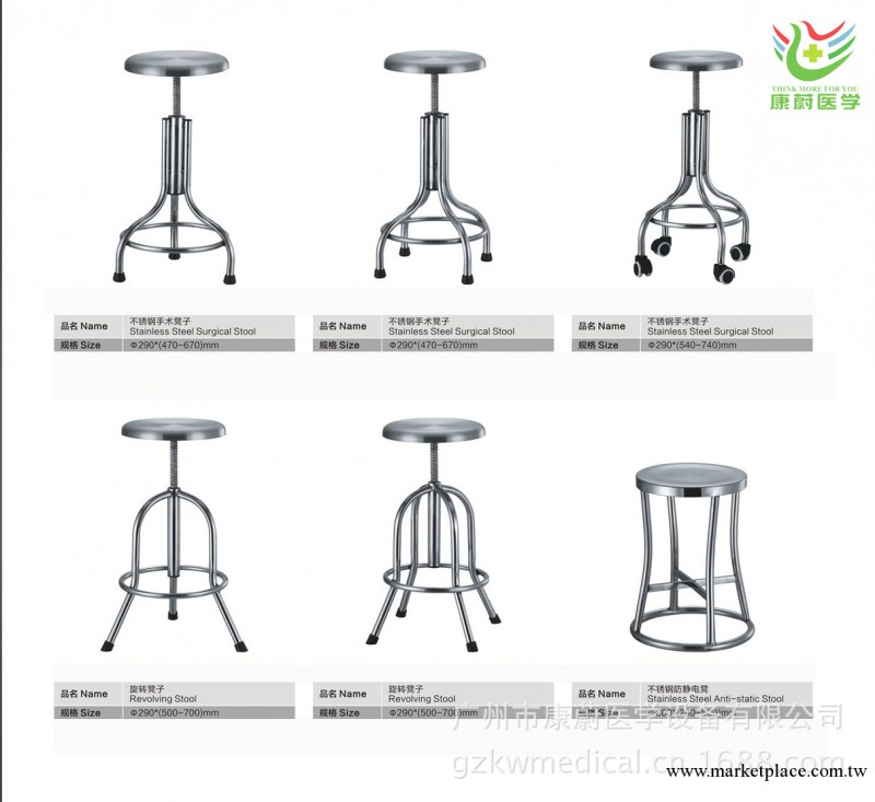 護士椅　B超醫生坐椅　防靜電不銹鋼手術圓凳　實驗室凳　升降凳工廠,批發,進口,代購