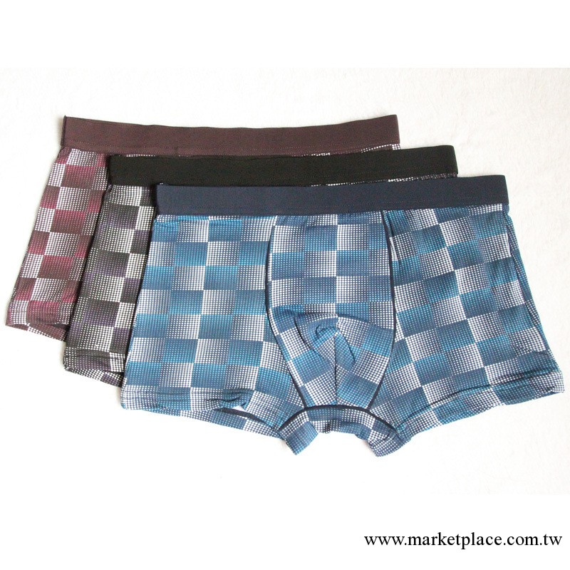 廠傢直銷批發 莫代爾男士內褲 純棉男人U凸格子內褲工廠,批發,進口,代購