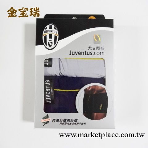 網絡熱銷優質品牌男士內褲 尤文圖斯印花撞色男平腳褲JV-526008工廠,批發,進口,代購