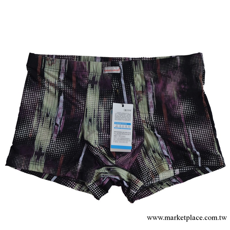 2013新款 男士高端冰絲面料平角四角內褲 爽滑冰絲 正品邦將3311工廠,批發,進口,代購