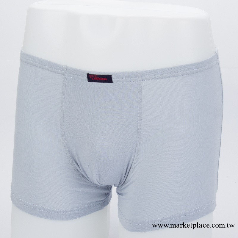 浪莎正品男士木纖維平板純色平腳內褲兩條裝工廠,批發,進口,代購