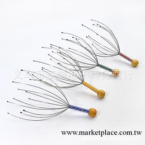 八爪魚頭部按摩器/螺紋不銹鋼按摩器 抓頭器 鋼絲頭部按摩器工廠,批發,進口,代購