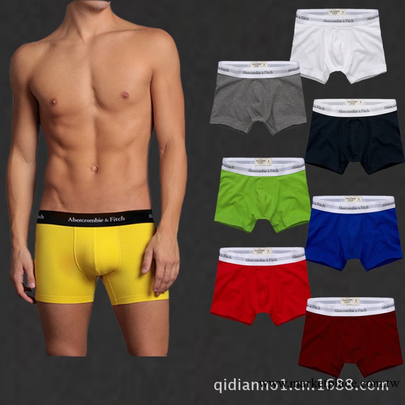 支持混批 2013新款平角內褲  純色萊卡棉內褲 男式休閒四角內褲工廠,批發,進口,代購