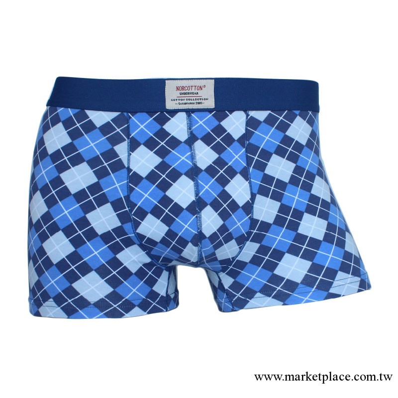 廠傢供應 諾卡登男士內褲格仔萊卡棉平角內褲現貨批發商超品質工廠,批發,進口,代購