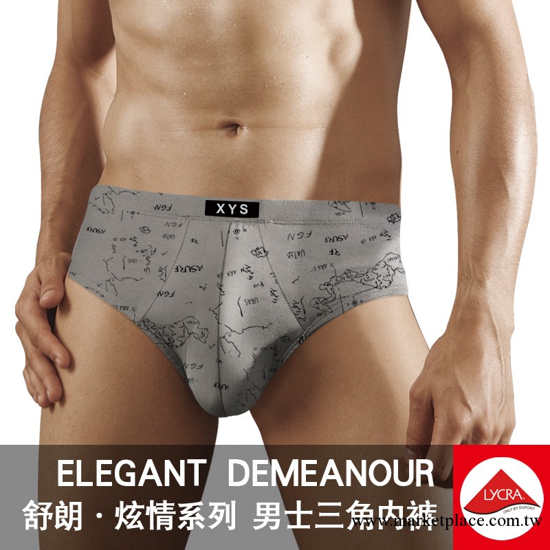 新奕詩 舒朗炫情系列 頂級萊卡棉 個性圖案滿地印花 男士三角內褲工廠,批發,進口,代購