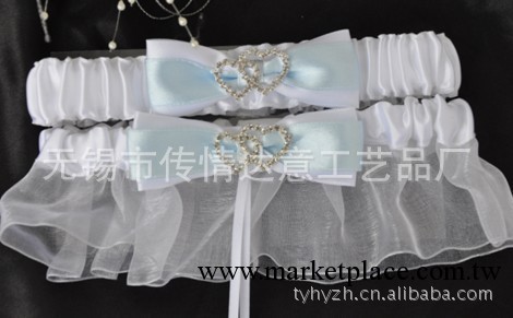 Ellie's Bridal 漂白+藍色雙心大小襪帶 吊帶襪 西式婚慶用品工廠,批發,進口,代購