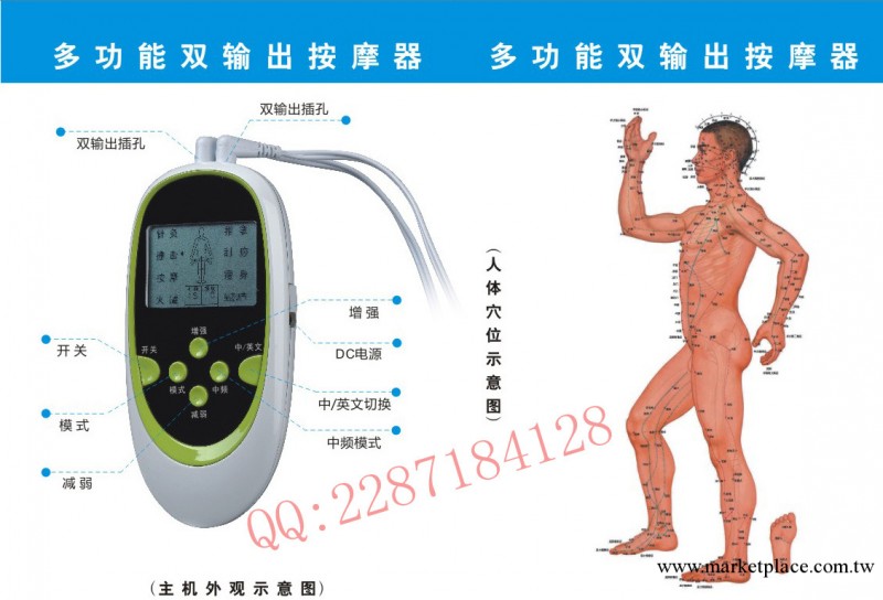 多功能雙輸出語音治療機 多功能語音雙輸出電療機  多功能按摩器工廠,批發,進口,代購