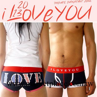 4PIZ 男士女士平角三角情侶內褲 愛的禮物 白色LOVE 藏青色LOVE工廠,批發,進口,代購