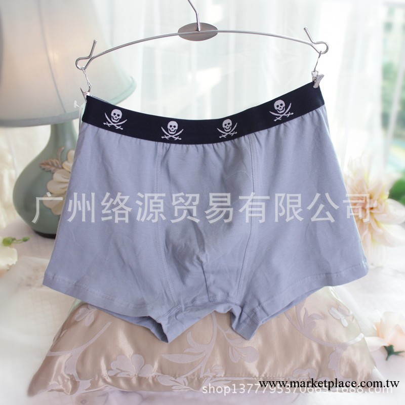 男士骷髏頭棉質內褲 舒服平角全棉底褲 外貿原單批發 盒裝2條工廠,批發,進口,代購