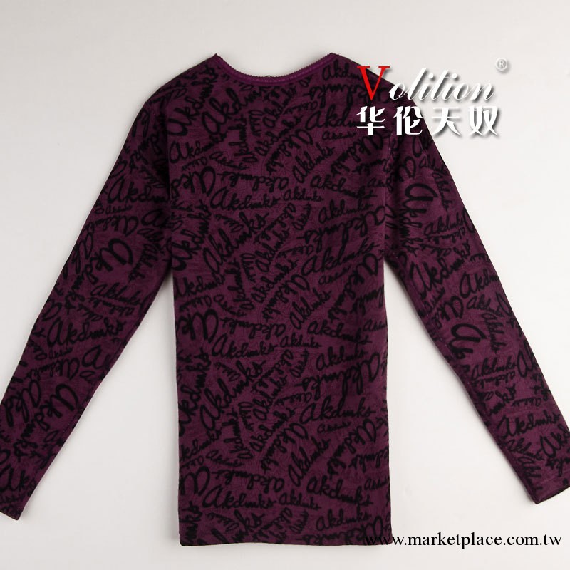 華倫天奴 女士金鉆印花保暖內衣套裝 加絨加厚 2013新款8077工廠,批發,進口,代購