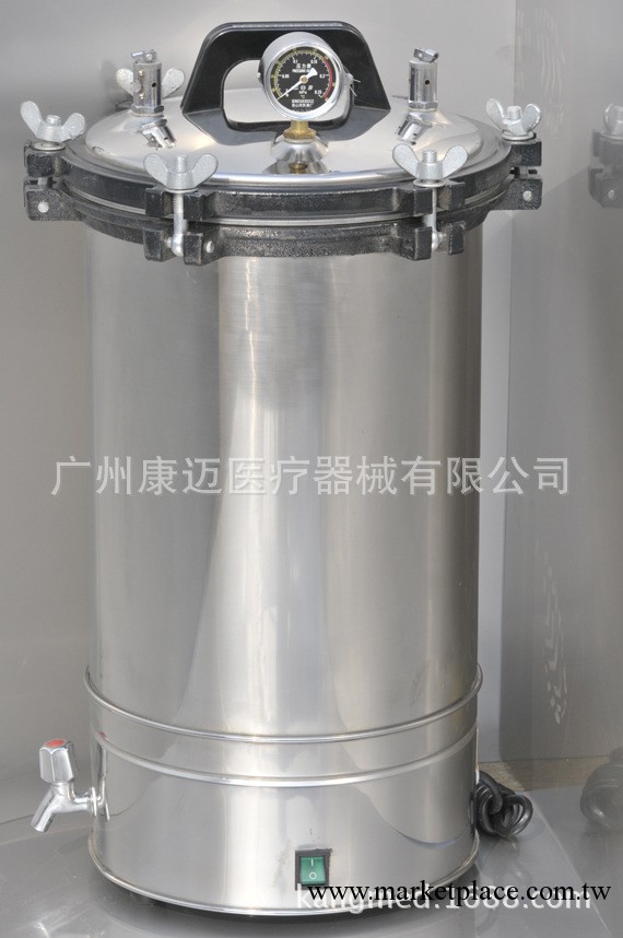 華泰不銹鋼壓力蒸汽滅菌器/消毒爐YX-280A(18L,帶水龍頭)工廠,批發,進口,代購